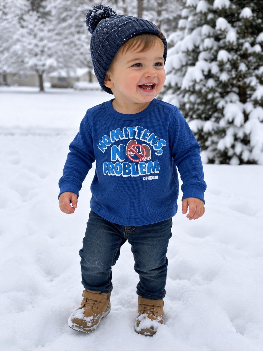 OshKosh B’gosh “No mittens, No problems” Thermal Shirt 18 Months New with Tags